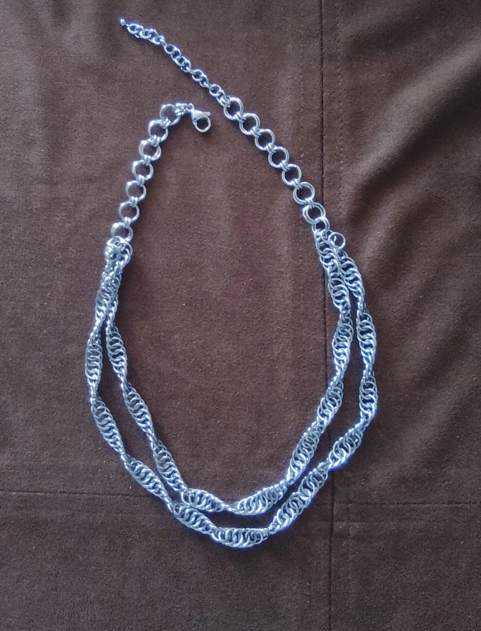 Collier 2 rangs chainmail Persan "spirale" – photo 4
